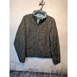 Eddie Bauer quilt embroidered jacket size large*